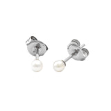 14 KT Akoya Pearl 4mm. child stud earrings