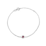 14 KT July Ruby Birthstone gold bracelet