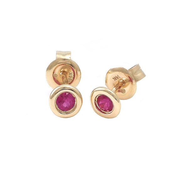 14 KT Ruby July Birthstone earrings
