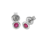 14 KT Ruby Bezel Stud earrings