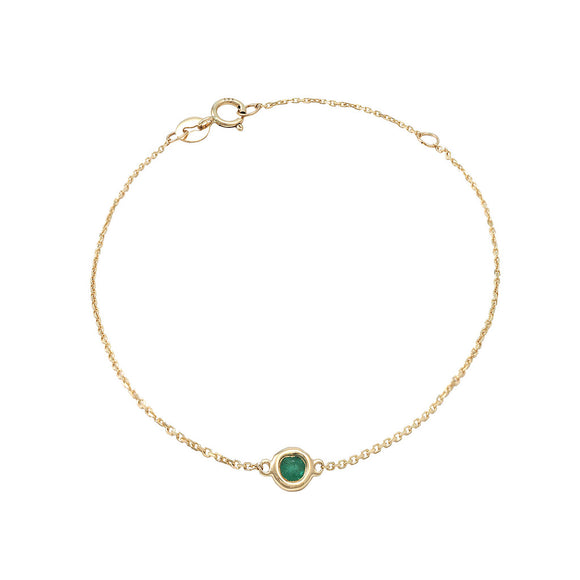 14 KT Emerald Birthstone gold bracelet