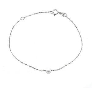 14 KT Single pearl June birthstone gold adjustable bracelet