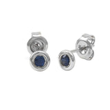 14 KT Sapphire September Birthstone Bezel earrings