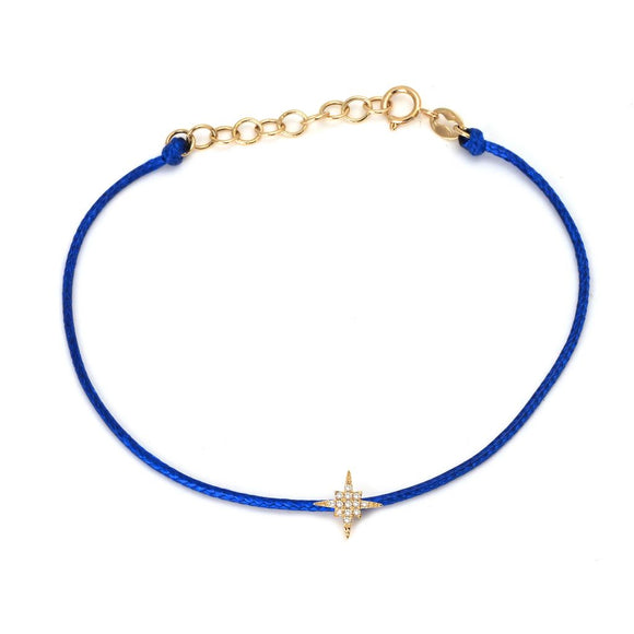 14 KT Diamond Cord Star Bracelet