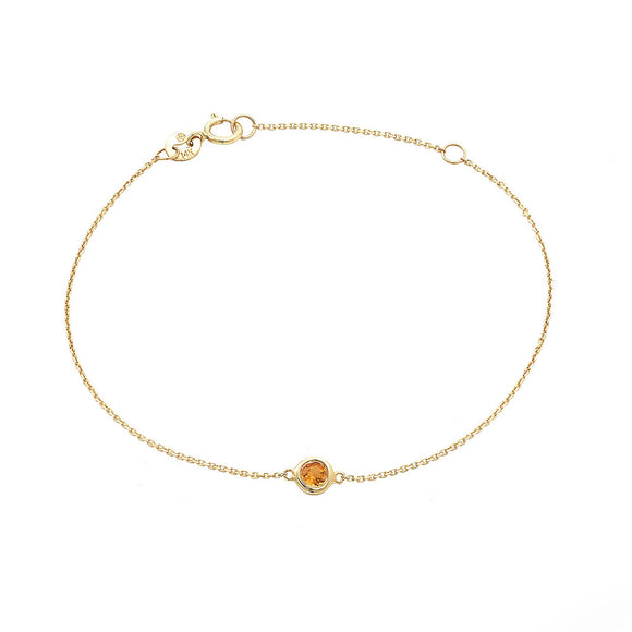 14 KT Citrine November Birthstone gold bracelet