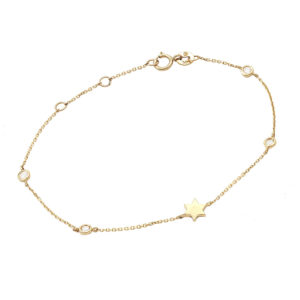 14 KT Small Star of David diamond bracelet