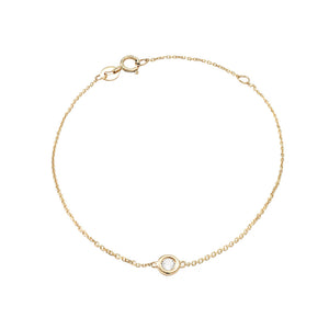 14 KT White Topaz Birthstone gold bracelet