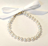 14 KT Children's Pearl Bracelets (6.0 inch age 10-13)
