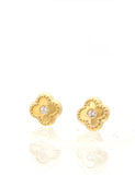 14 KT Baby clover screw back earring