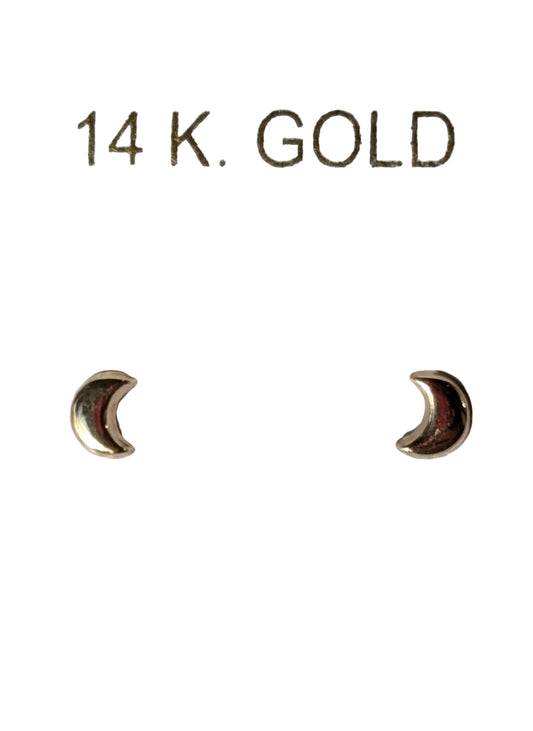 14 KT Baby moon screw back earrings