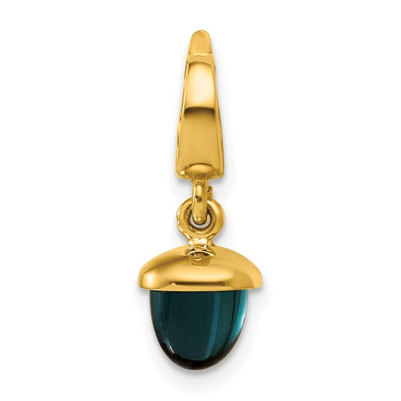 14KT London Blue Acorn pendant
