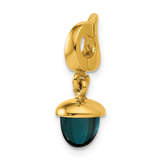 14KT London Blue Acorn pendant