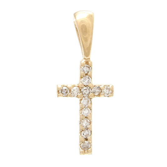 14 KT Children's Diamond Cross Pendant