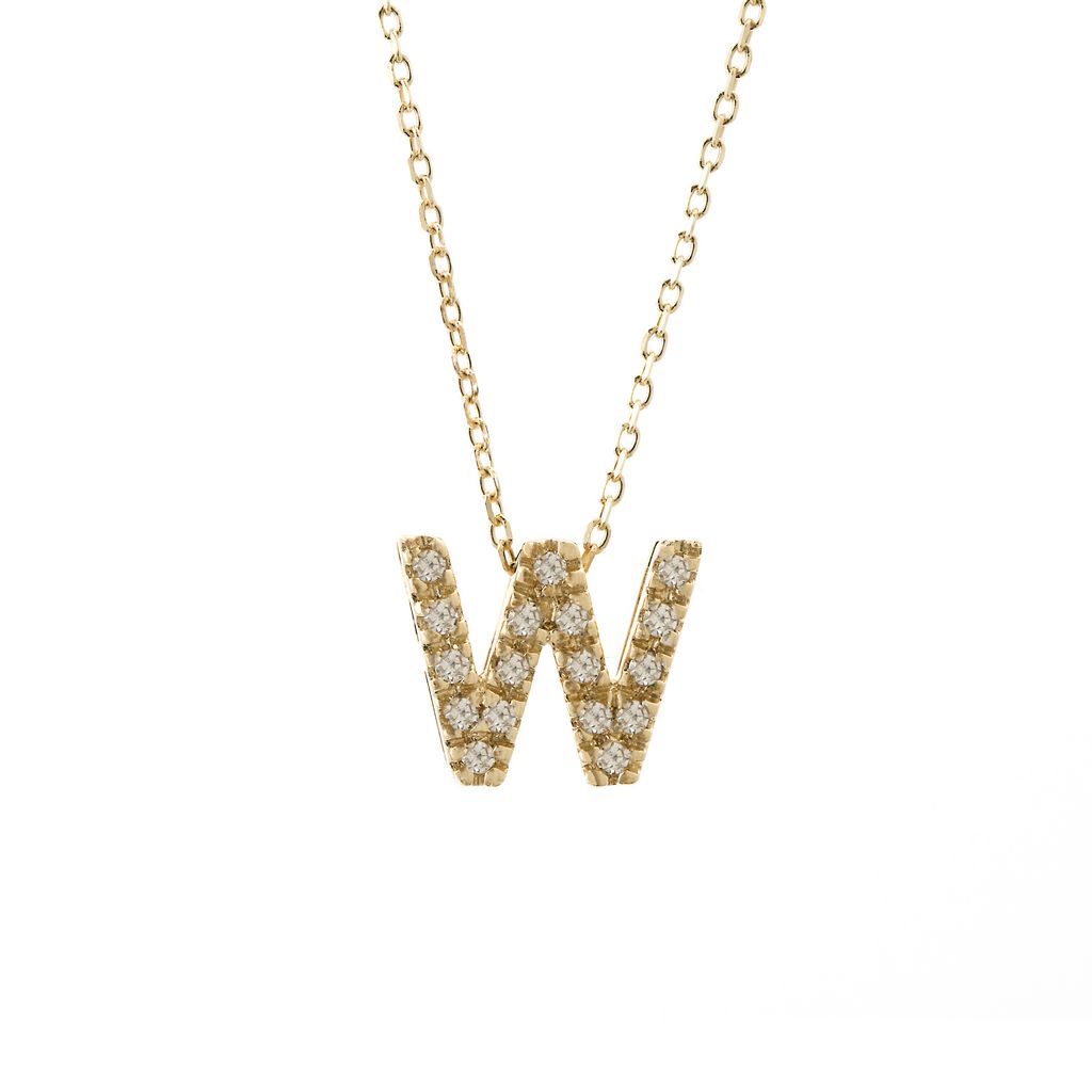 14 KT Letter Necklace Diamond A-Z
