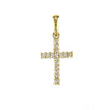 14 KT Children's Diamond Cross on pearl necklace