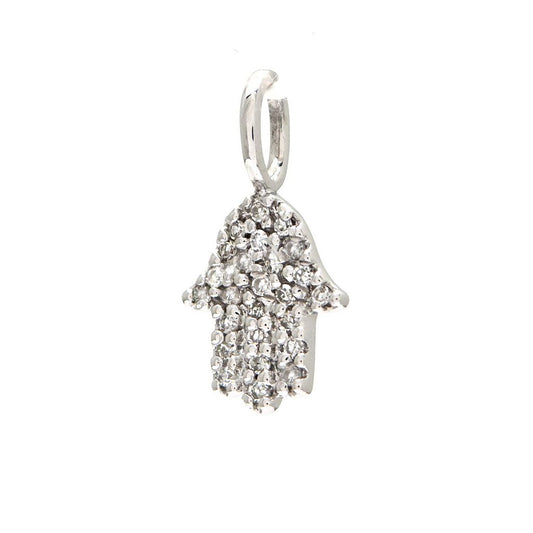 14KT Diamond Hamsa symbol pendant