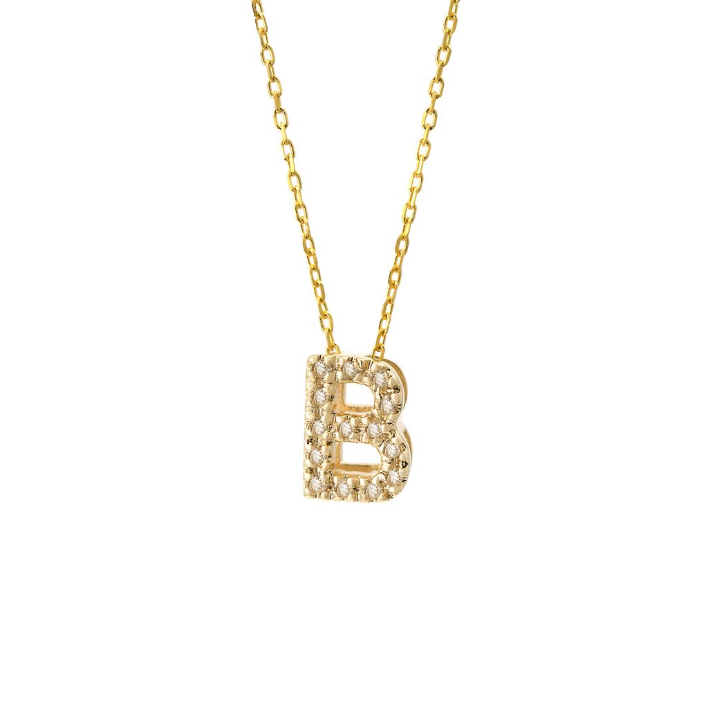 14 KT Letter Necklace Diamond A-Z