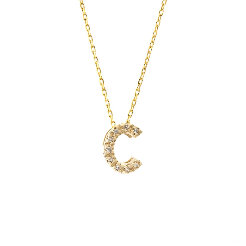 14 KT Letter Necklace Diamond A-Z