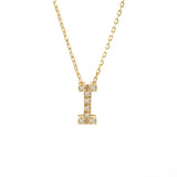 14 KT Diamond Initial Letter Necklace with chain A-Z