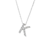 14 KT Diamond Initial Letter Necklace with chain A-Z