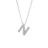 14 KT Diamond Initial Letter Necklace with chain A-Z