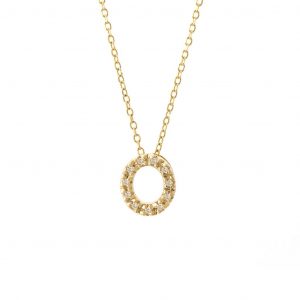 14 KT Letter Necklace Diamond A-Z