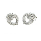 14 KT Diamond Open Hearts Earrings