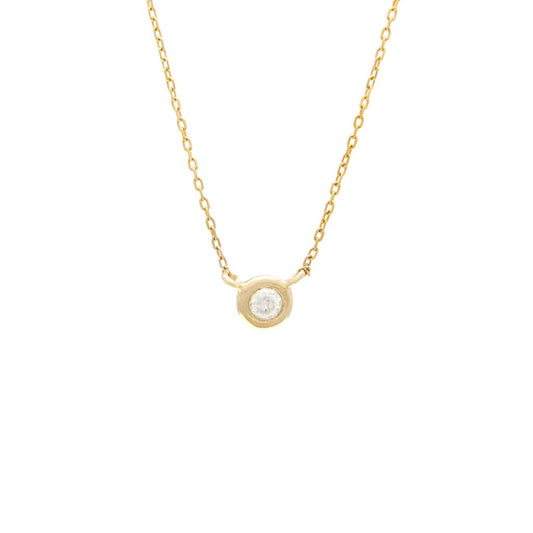 14 KT Diamond Bezel Necklace