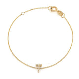 14K Diamond Letter bracelet 6+1