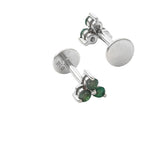 14 KT Nap Earrings Emerald Triangle Flat Back Earrings (Pair) (Copy)