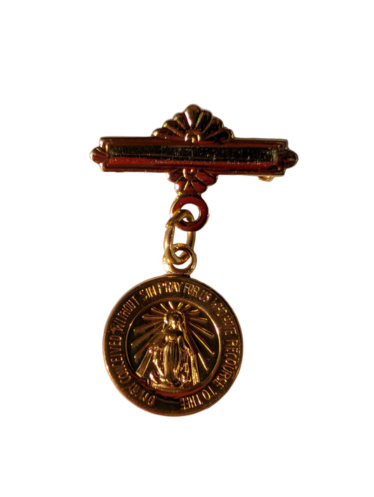 14 KT Miraculous medal pin