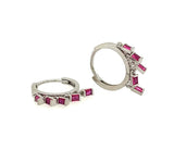 14 KT Huggie 5 stone baguettes white gold