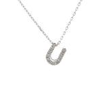 14 KT Diamond Initial Letter Necklace with chain A-Z