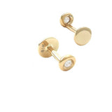 14 KT Nap Earrings Diamond Cross (Pair)
