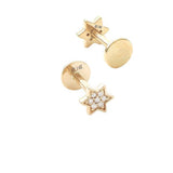14 KT Nap Earrings Diamond Cross (Pair)