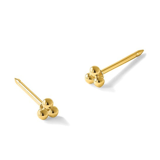 14 KT Trinity triple balls piercing earrings