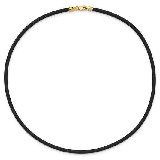 14 KT Black rubber necklace