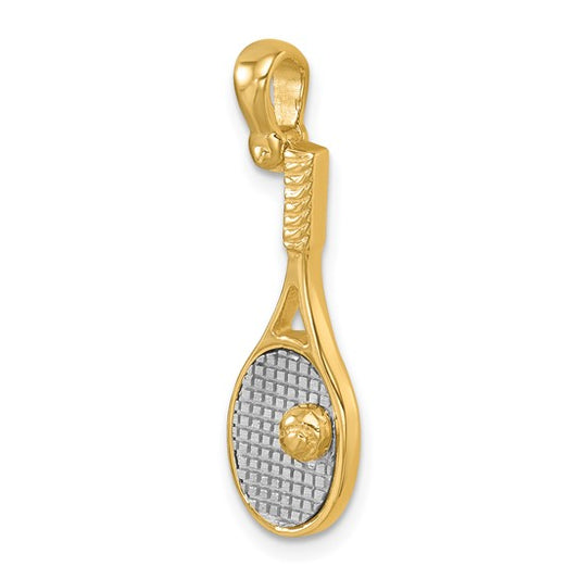 Gold Two Tone Tennis Racquet