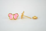 14 KT Baby Butterfly polka dots screw back earrings