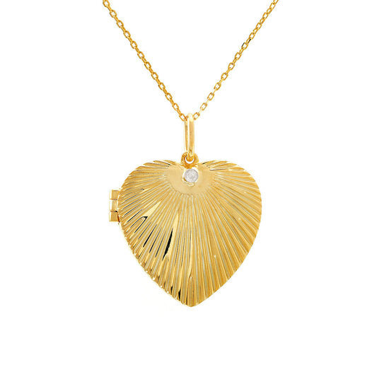 Gold Plated Diamond Locket Necklace