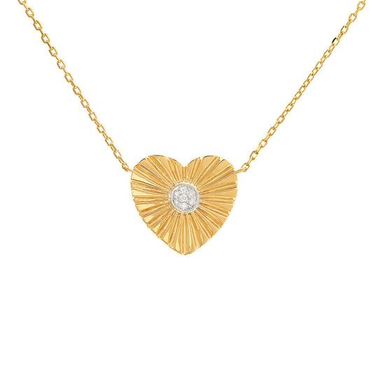 Gold Plated Diamond Heart Necklace