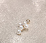 14 KT Children's Diamond Pearl gold cross pendant