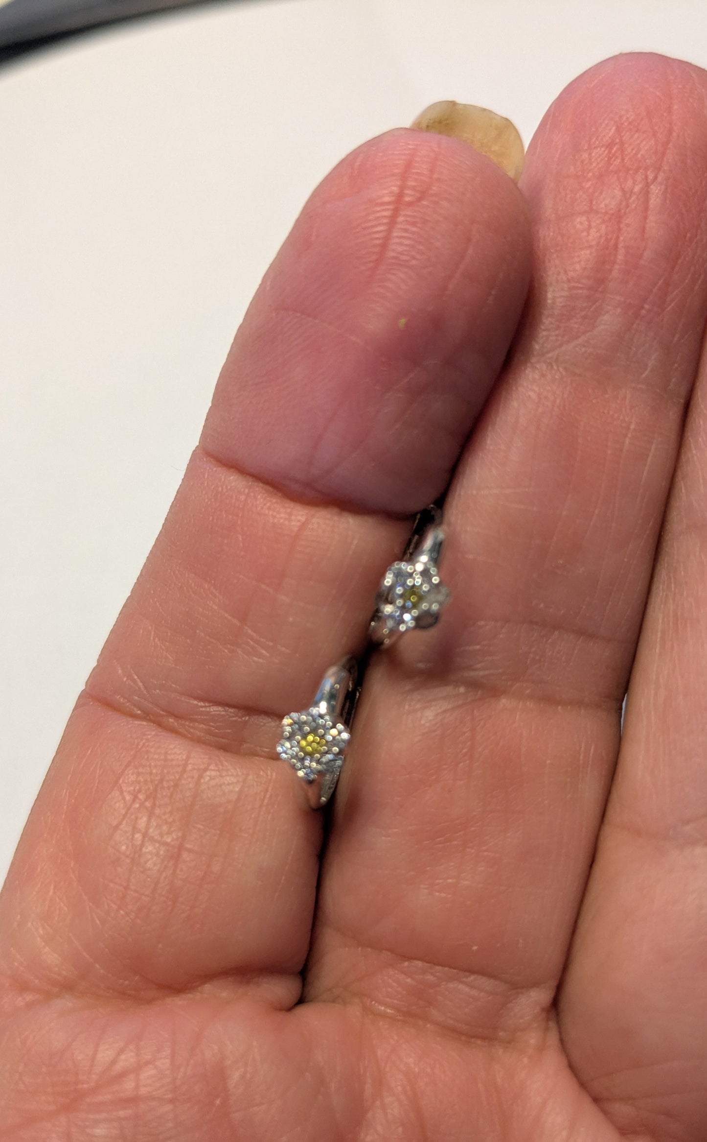 Flower Clear and Champagne Huggie Earring