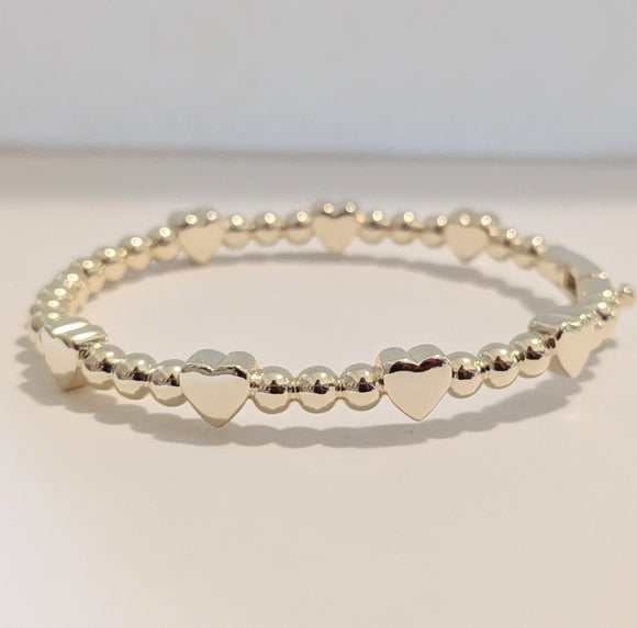 Gold Plated Hearts Bangle