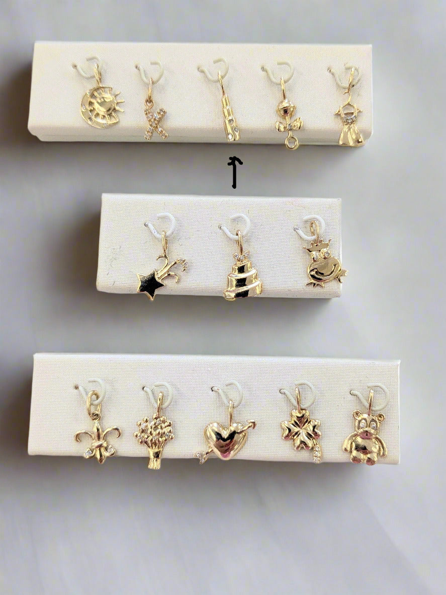 Rattle 14 KT Diamond Gold charm