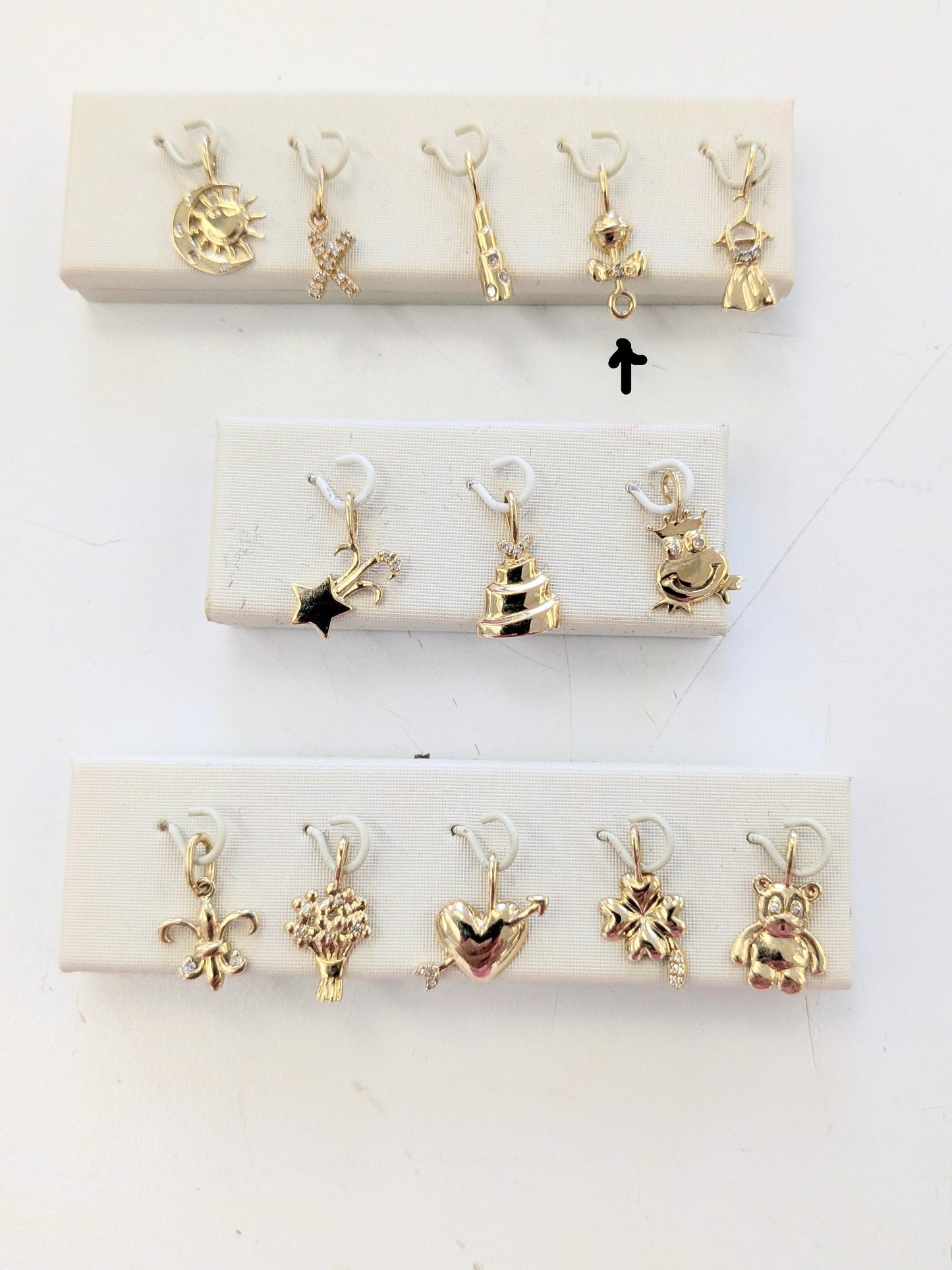 Rattle 14 KT Diamond Gold charm