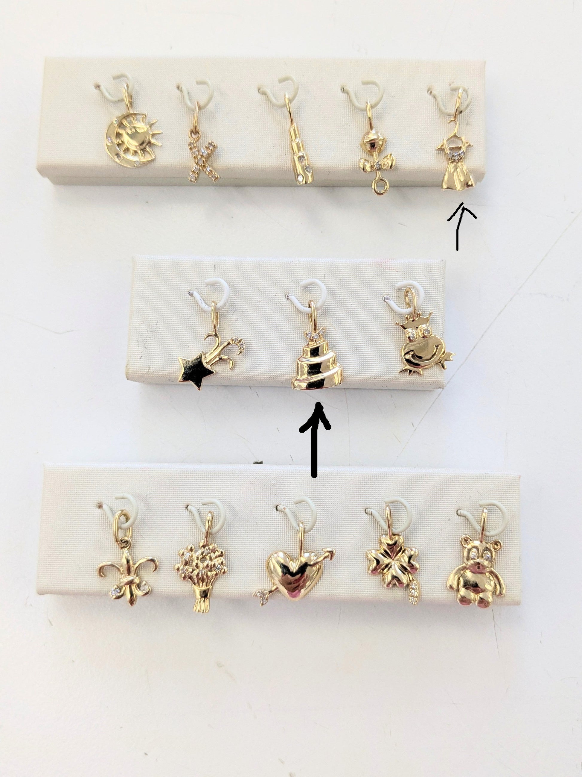Birthday cake gold charm