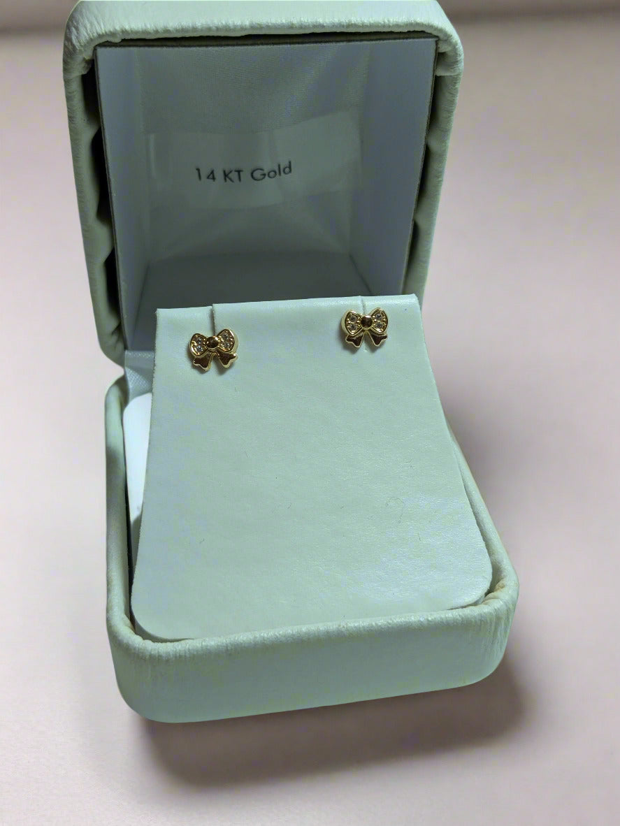 Bow with push back earrings