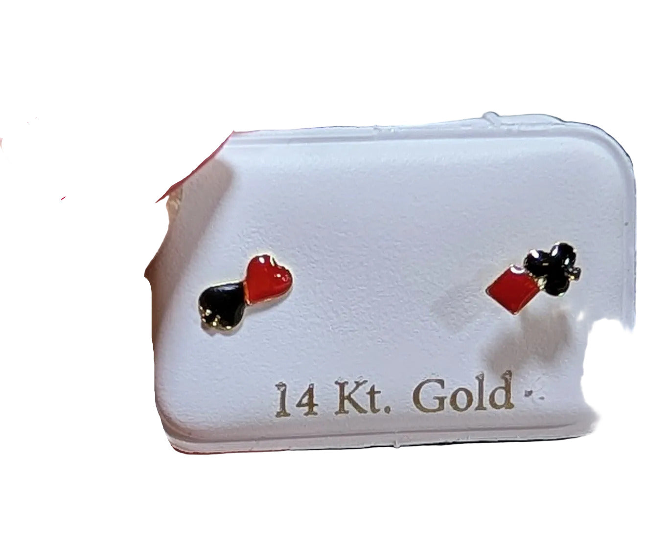 14 KT Full Deck Enamel Screw Back Earrings