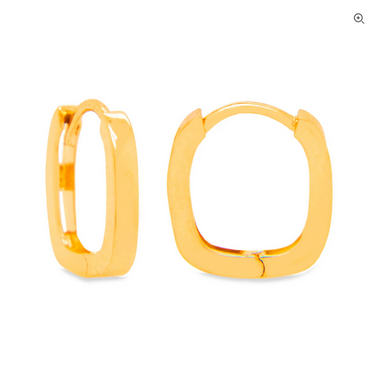 14 KT Square huggie solid by weight 